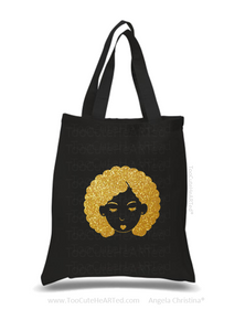 Glitter Tote-Bump This -(Gold on Blk)