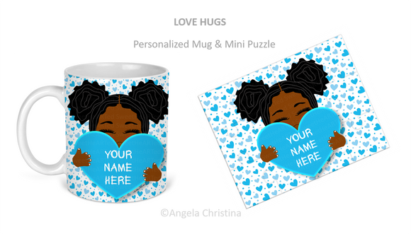 Mug & Mini Puzzle-Love Hugs-Jamie-Personalize it!!!