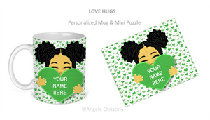 Mug & Mini Puzzle-Love Hugs-Sandy-Personalize it!!!