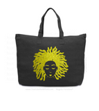 Glitter XL Overnight Tote-Locs on Shine-(Gold on Blk)