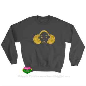 Give Me My Puffs -Sweat Shirt (Gold Glitter on Blk)