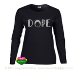 Long sleeve Tee-Dope - (Silver Glitter on Blk)