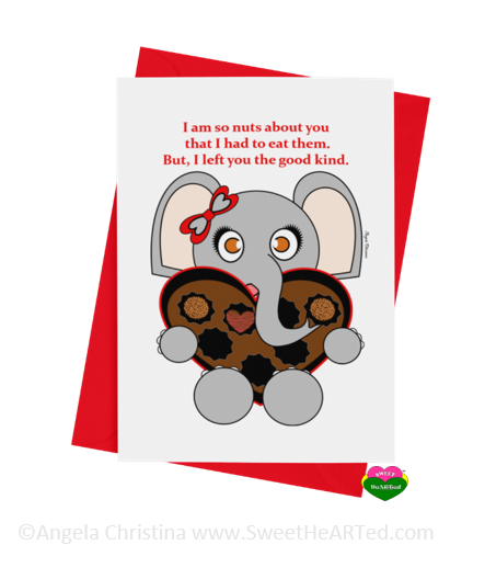 Card - Hearts of Chocolate- Elephant