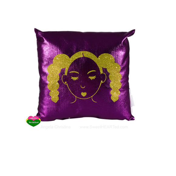 Pillow-(Puffy Tails Rocking-Purple)