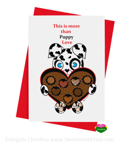 Card - Hearts of Chocolate- Puppy