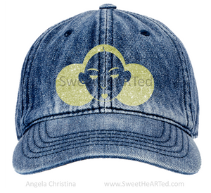 Denim Cap- Give Me My Puffs-Champagne